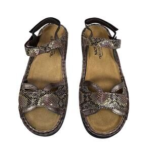 Naot Aeres Slingback Sandals Womens 5-5.5 EU36 Leather Copper Python Adjustable